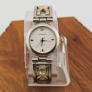 Shannons Silver Tone Bold Statement Link Bracelet Watch Chunky Artsy Classy